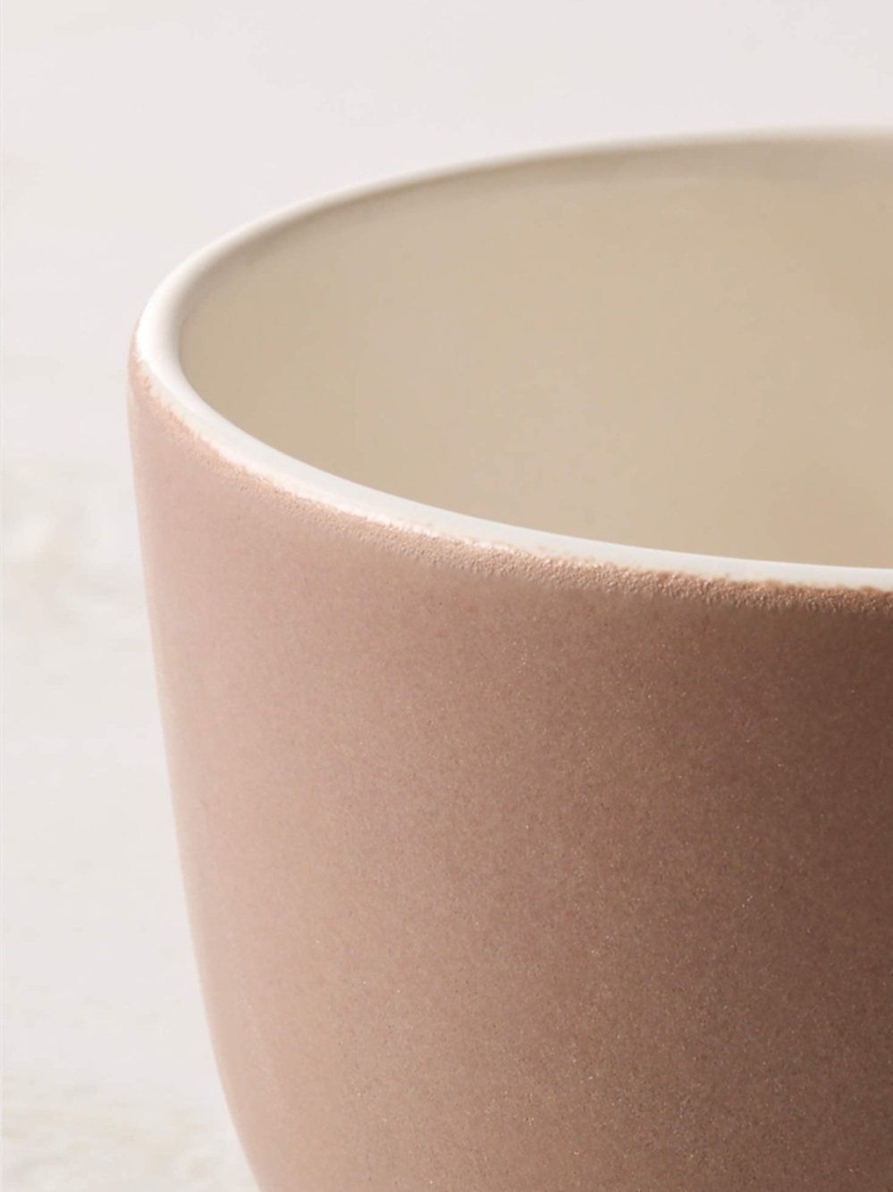 New! CB2 Matte Stoneware in brown&Warm White Mug 11oz - Picture 2 of 3